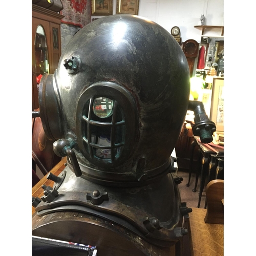 949 - Deep Sea Divers Helmet Engraved Siebe German & Co London Approximately 20 Inches High with Presentat... 