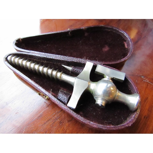 95 - Antique Champagne Bottle Tap with Corkscrew Mechanism contained within Original Case