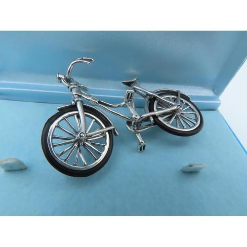 953 - Solid Silver Bicycle Figure Well Detailed