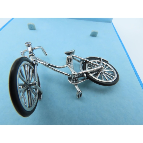 953 - Solid Silver Bicycle Figure Well Detailed