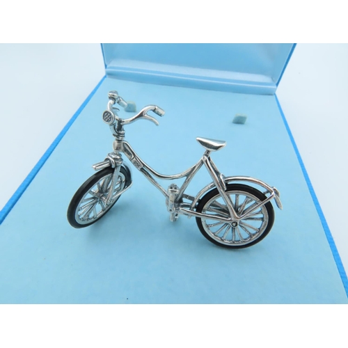 953 - Solid Silver Bicycle Figure Well Detailed