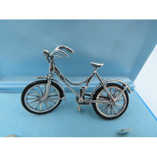 953 - Solid Silver Bicycle Figure Well Detailed