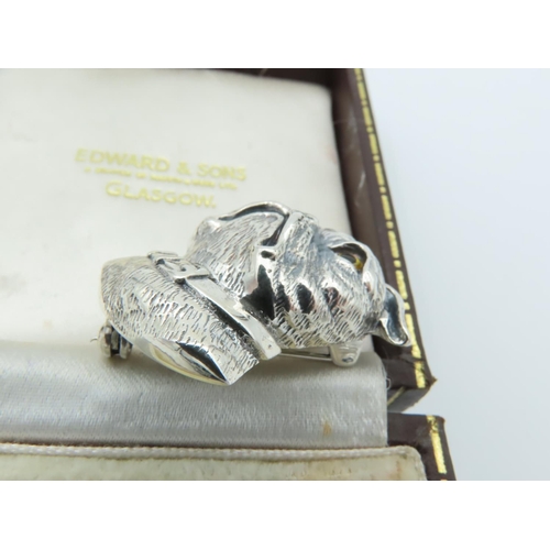 971 - Dog Motif Solid Silver Ladies Brooch