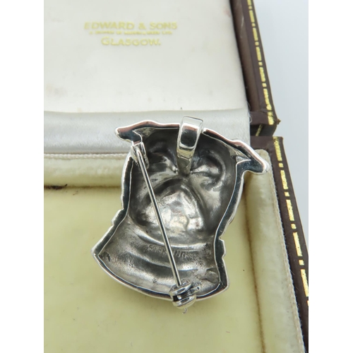 971 - Dog Motif Solid Silver Ladies Brooch