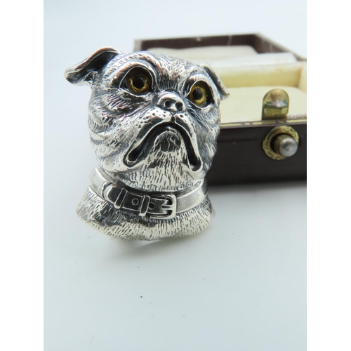 971 - Dog Motif Solid Silver Ladies Brooch