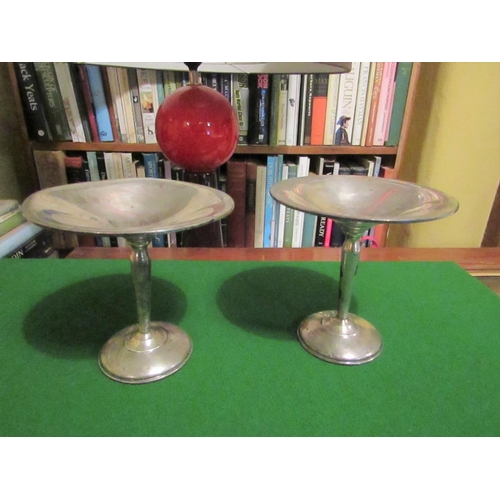 973 - Pair of Solid Silver Table Centrepieces or Tazas of Pedestal Form Each Approximately 7 Inches Wide x... 