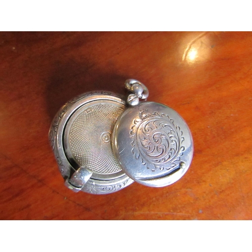 975 - Victorian Solid Silver Novelty Form Sovereign Case with Sliding Cover Chased and Scrolled Decoration... 