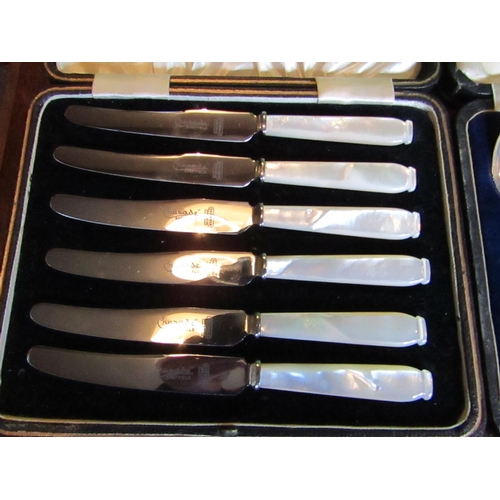 979 - Three Silver Plated Antique Cutlery Sets As Photographed