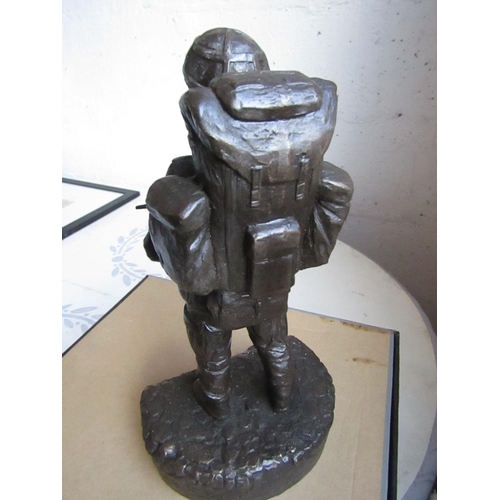 985 - Army Presentation Sculpture Irish Approximately 13 Inches High