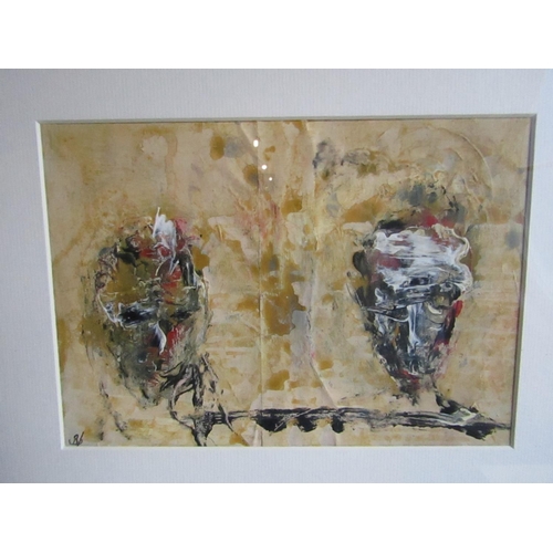 987 - John Kingerlee Abstract Composition Oil on Board Signed with Monogram Lower Left Approximately 8 Inc... 