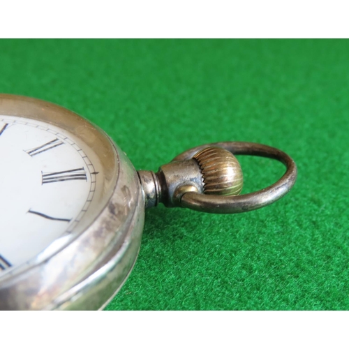 102 - Solid Silver Cased Key Wind Hunter Gentleman's Pocket Watch with Gilt Cylinder Movement Enamelled Di... 