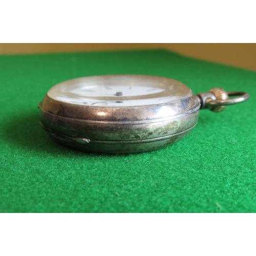 102 - Solid Silver Cased Key Wind Hunter Gentleman's Pocket Watch with Gilt Cylinder Movement Enamelled Di... 