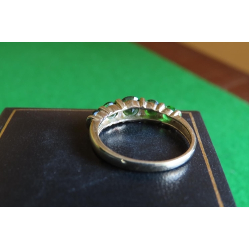 108 - Diopside Five Stone Ring Mounted on 9 Carat Gold Size N and a Half