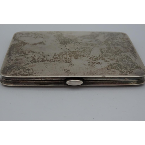 112 - Solid Silver Cigarette Case Hallmarked Charles S Green and Co. Dated 1942