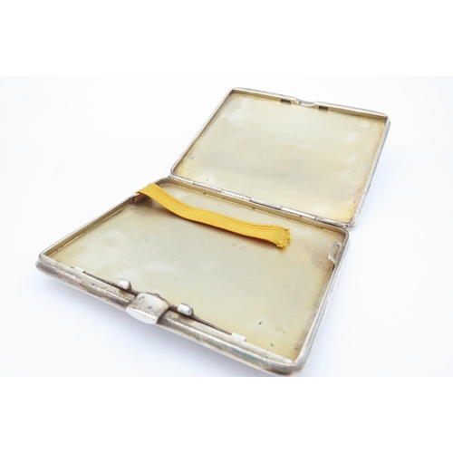 112 - Solid Silver Cigarette Case Hallmarked Charles S Green and Co. Dated 1942