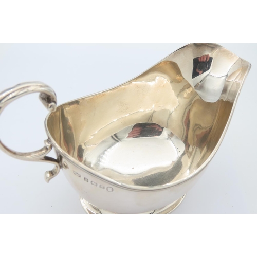 117 - Solid Silver Sauce Boat Mappin & Webb Hallmarked 1934 Attractive Form with Flying C Scrolled Handle ... 