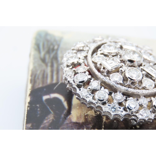 144 - 18 Carat White Gold Mounted Ladies Diamond Brooch Vintage Total Diamond Weight Approximately 5 Carat... 