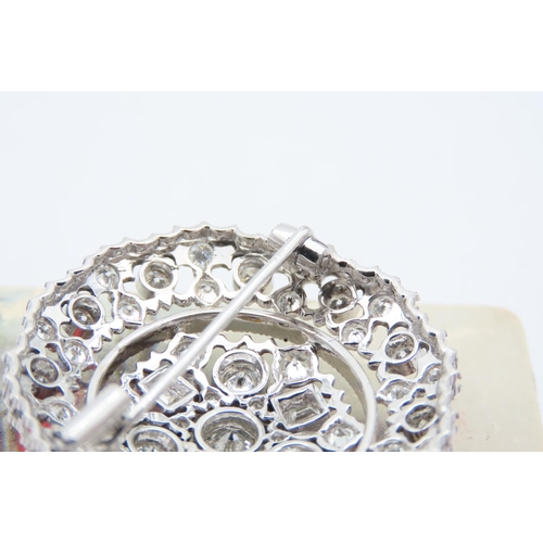 144 - 18 Carat White Gold Mounted Ladies Diamond Brooch Vintage Total Diamond Weight Approximately 5 Carat... 