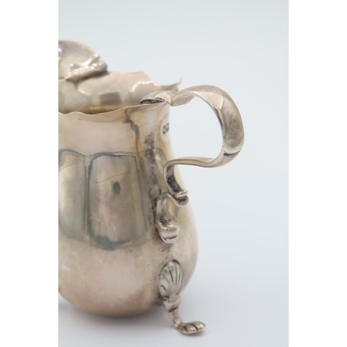 161 - Solid Silver Cream Jug Raised on Three Claw Set Feet with Shaped Handle Hallmarked for Walker and Ha... 