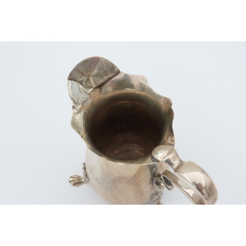 161 - Solid Silver Cream Jug Raised on Three Claw Set Feet with Shaped Handle Hallmarked for Walker and Ha... 