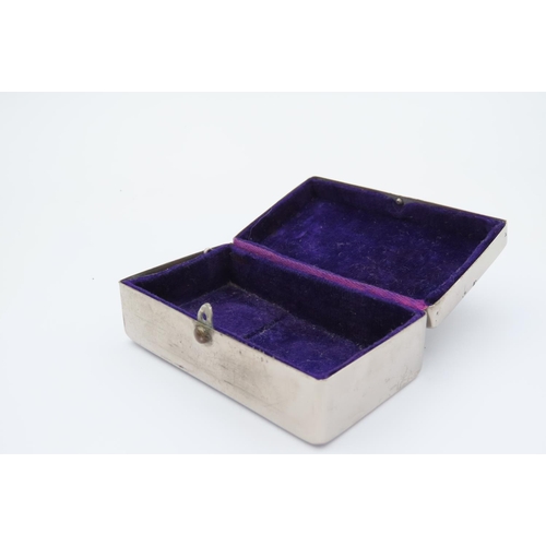 163 - Antique Silver Plated Box with Hinged Cover Lined with Purple Velvet Approximately 5 Inches Wide and... 