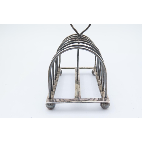 177 - Victorian Solid Silver Toast Rack on Four Ball Feet Dated 1898 Approximately 5 Inches Wide