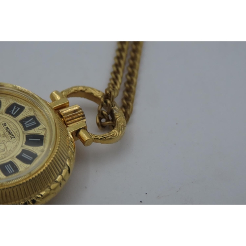 191 - Three Ladies Vintage Brooches Contained within Presentation Case and Pendant Watch Gold Filled on Go... 