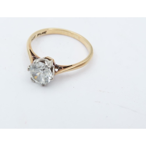 194 - Platinum Set White Stone Solitaire Ladies Ring Mounted on 9 Carat Gold Centre Stone Testing as White... 