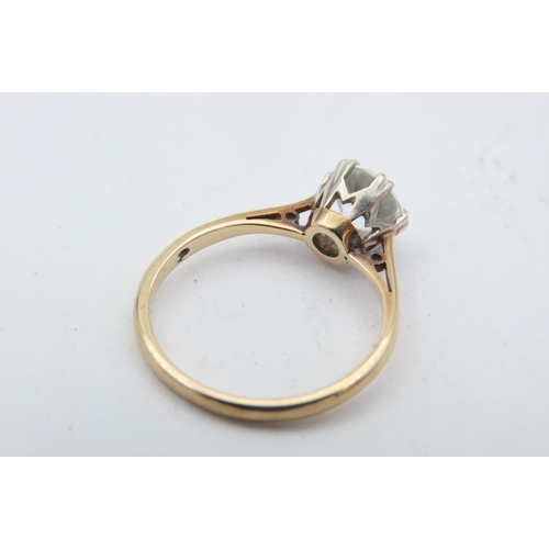 194 - Platinum Set White Stone Solitaire Ladies Ring Mounted on 9 Carat Gold Centre Stone Testing as White... 