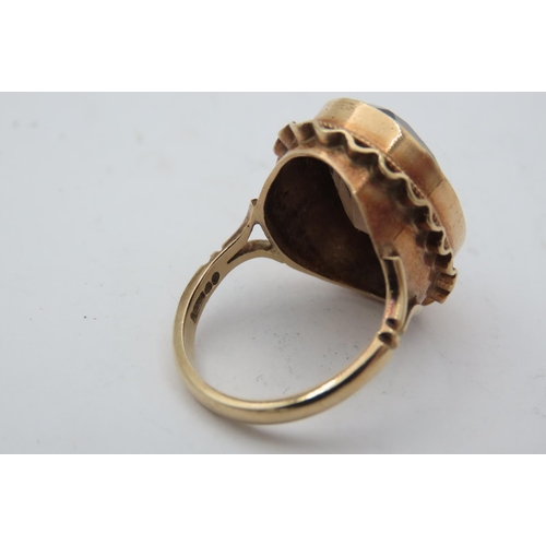 198 - Smokey Quartz Centre Stone Dress Ring Mounted on 9 Carat Gold Ring Size M