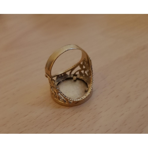 202 - 9 Carat Gold Mounted Ring with Imitation Georgian The Dragon Sovereign Ring Mount Attractively Detai... 