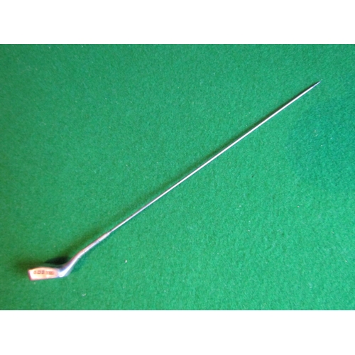 208 - Golf Motif Novelty Cocktail Stirrer with Hallmarks to Club Approximately 8 Inches Long