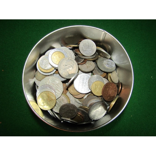 210 - Circular Tin Box of Various Coins with Quantity of Bank Notes As Photographed