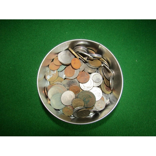 210 - Circular Tin Box of Various Coins with Quantity of Bank Notes As Photographed