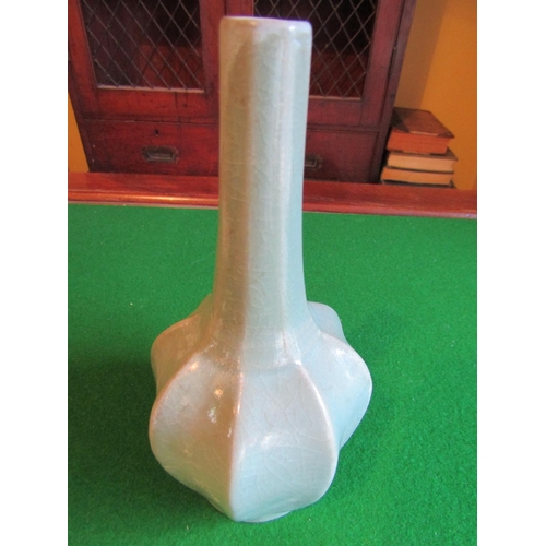 212 - Celadon Shaped Form Slenderneck Vase Approximately 8 Inches High Pale Green Ground Good Condition