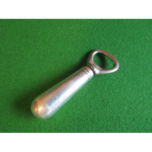 216 - Solid Silver Handled Bottle Opener and Cork Screw Combined Approximately 4 Inches High