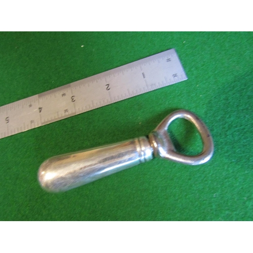 216 - Solid Silver Handled Bottle Opener and Cork Screw Combined Approximately 4 Inches High