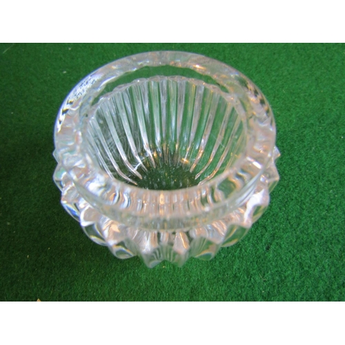 229 - Solid Silver Mounted Cut Crystal Table Jar of Shaped Circular Form Approximately 3 Inches Diameter