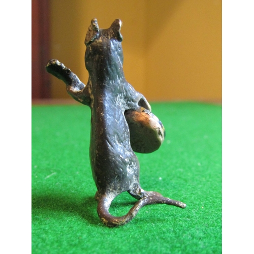 232 - Austrian Bronze Figure of Mouse with Banjo Approximately 2 Inches High