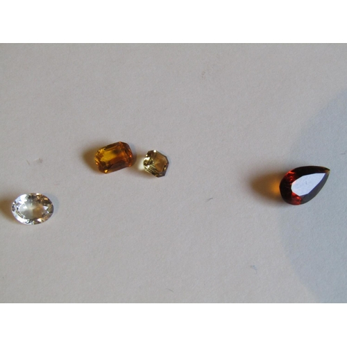 257 - Citrine Oval Cut 1 Carat, Two Citrines Emerald and Square Cut Attractive Rose Tint Specimen Citrine ... 