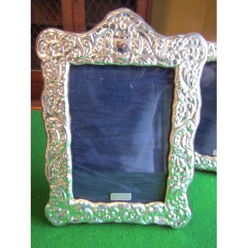 260 - Pair of Solid Silver Rococo Form Table Top Photograph Frames Each Approximately 8 Inches High x 5 In... 