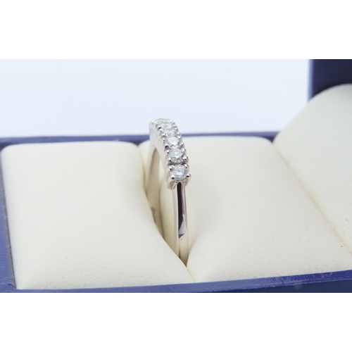 287 - Seven Stone Diamond Ring Mounted on 18 Carat White Gold Ring Size O. With Certificate Original Retai... 