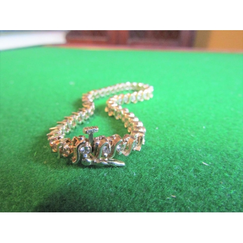 294 - Ladies Diamond Bracelet Mounted on 14 Carat Yellow Gold Articulated Form