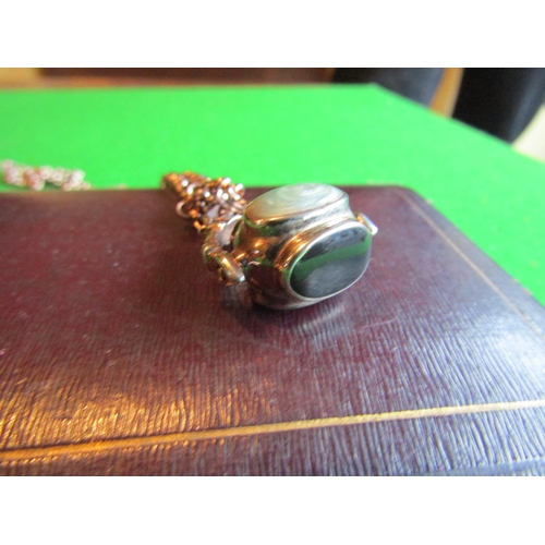 481 - Four Stone Pendant Seal on Gold Chain