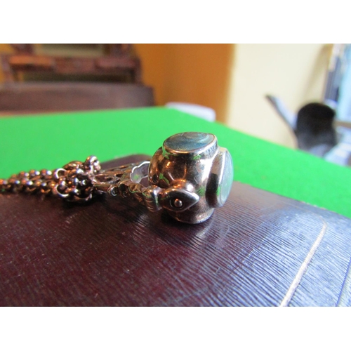 481 - Four Stone Pendant Seal on Gold Chain