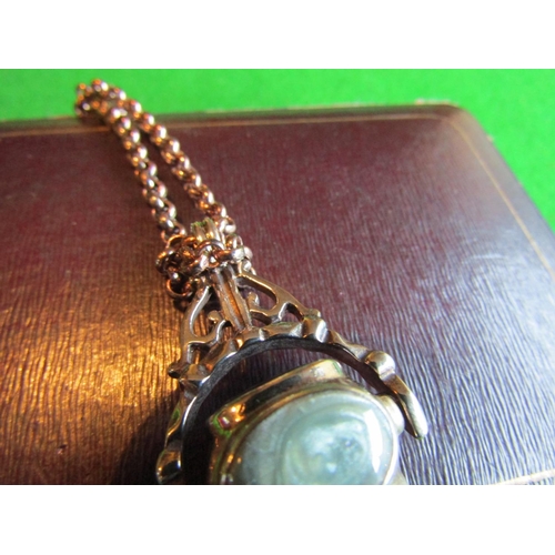 481 - Four Stone Pendant Seal on Gold Chain