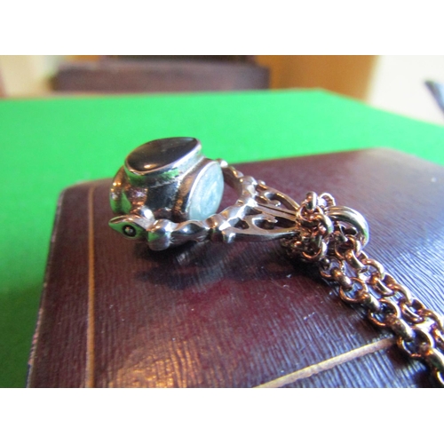 481 - Four Stone Pendant Seal on Gold Chain