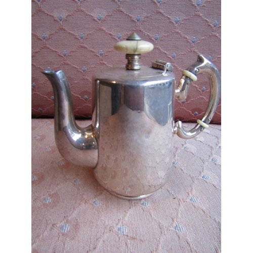 487 - Antique Solid Silver Bachelors Teapot of Elegant Design Flying C Scrolled Form Handle