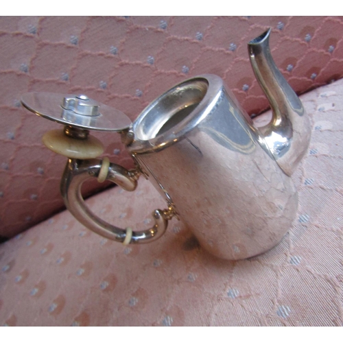 487 - Antique Solid Silver Bachelors Teapot of Elegant Design Flying C Scrolled Form Handle