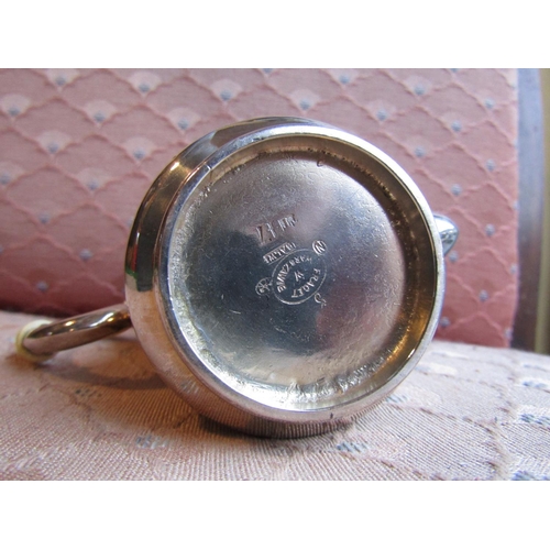 487 - Antique Solid Silver Bachelors Teapot of Elegant Design Flying C Scrolled Form Handle